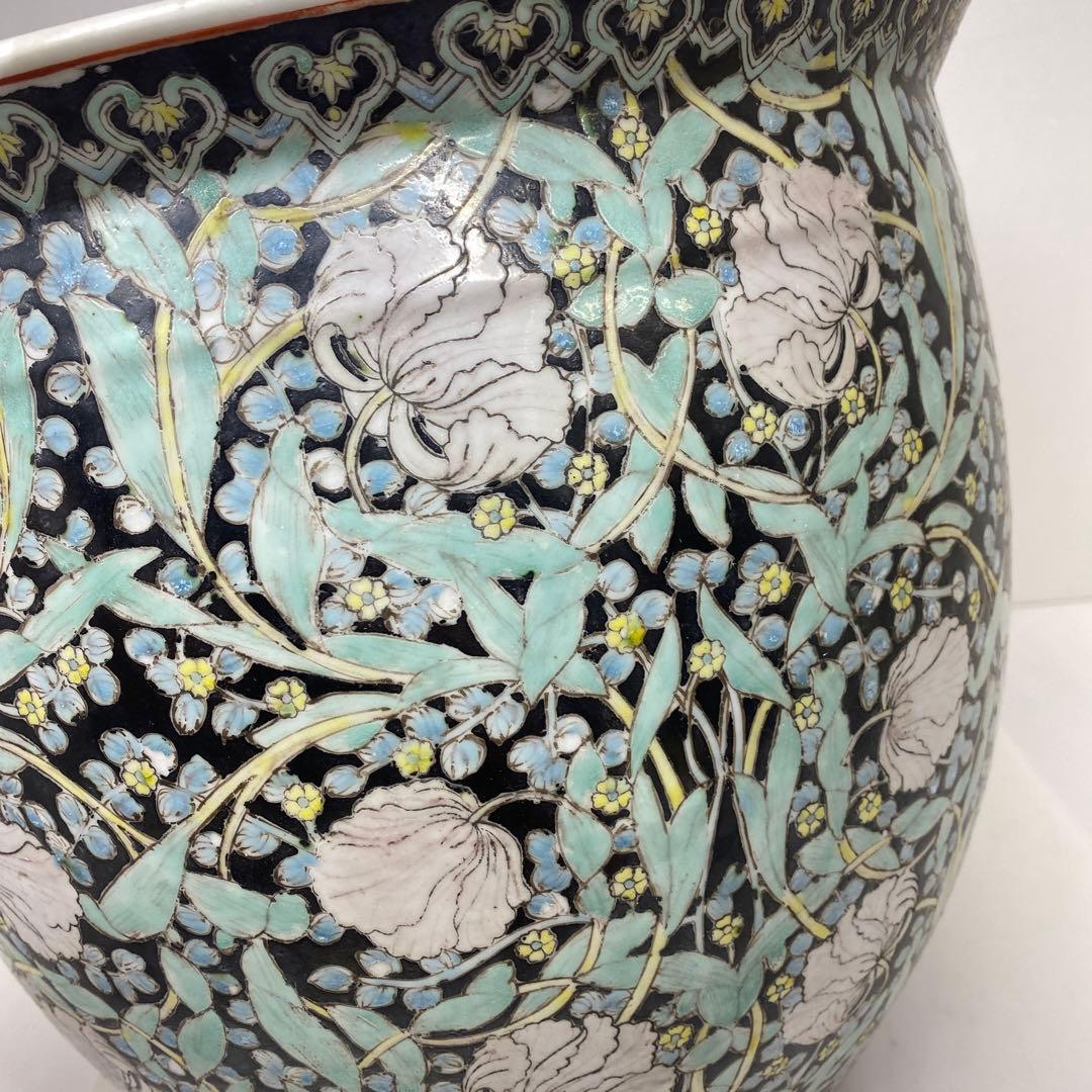 専用　中国清時代　粉彩大鉢　高さ約27㎝　タエチ　東さ7-0130☆2F