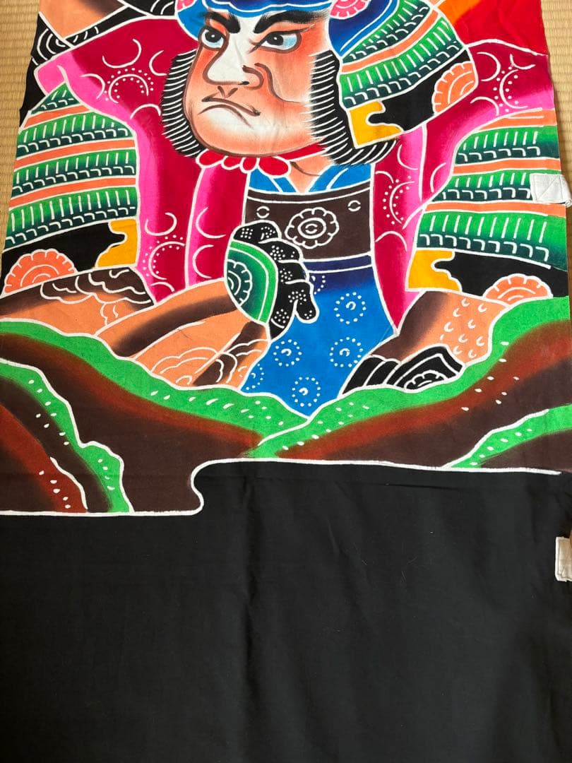 のぼり旗　５人武者　当時物　 71✖️750 1－5