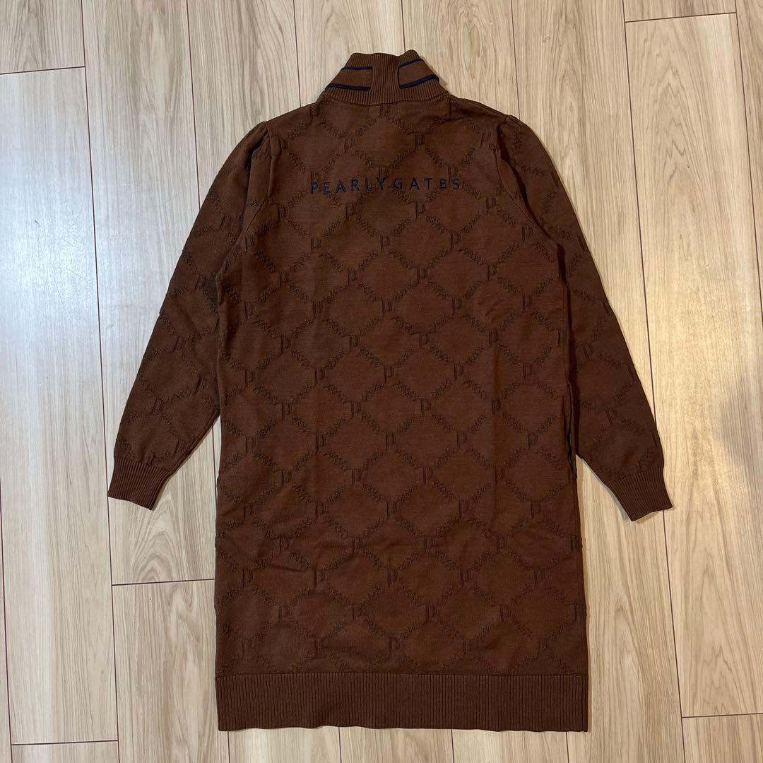 パーリーゲイツ＊ダイヤロゴ柄ハイネックボウタイワンピース＊サイズ0