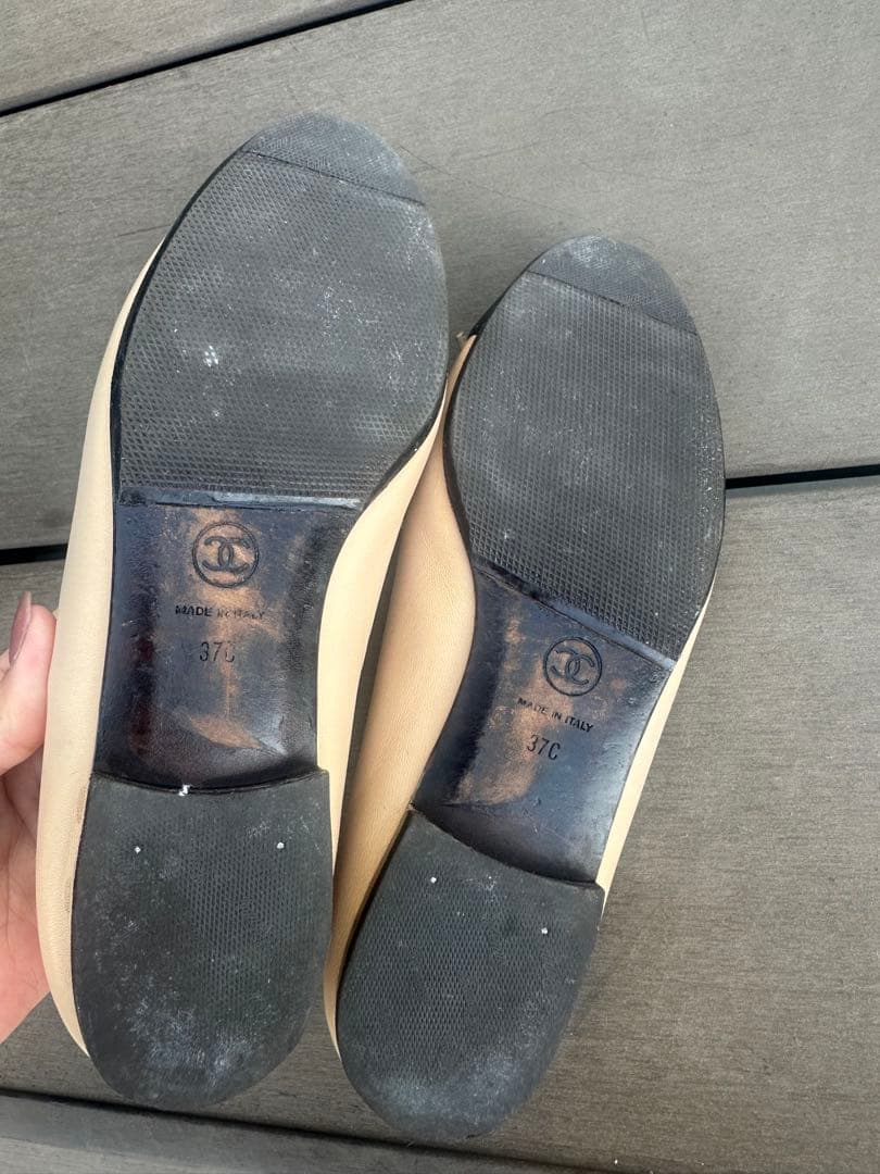 CHANEL シャネル バレエシューズ 37C ココマーク フラット 正規品