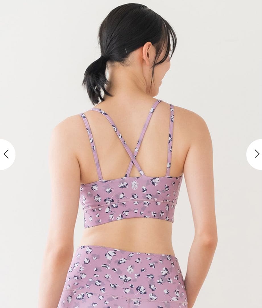 スカーラ フラワープリント　セパレートタンクトップ Mサイズ　ダスティピンク