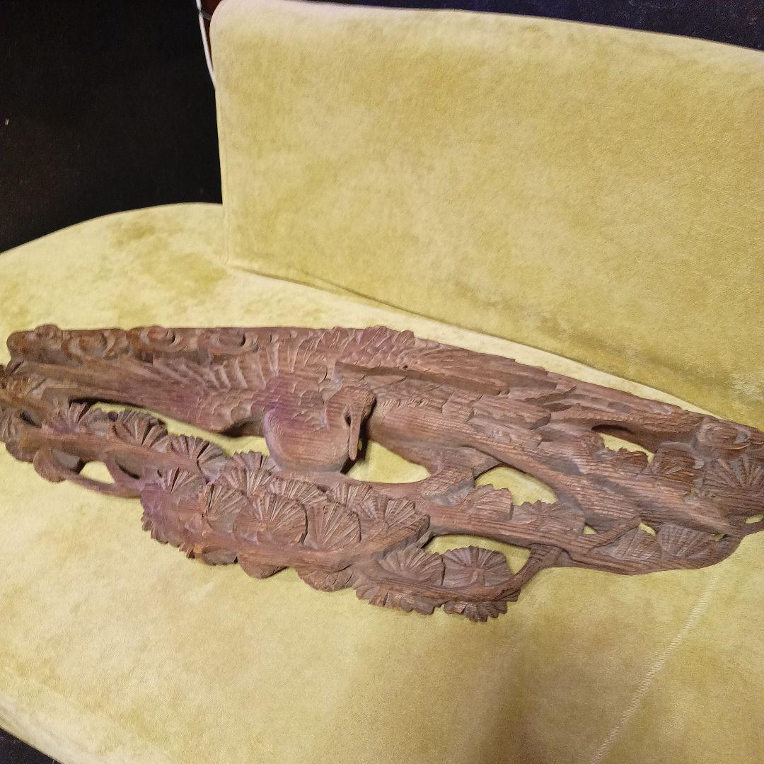鶴　彫刻　欄間　懸魚　木彫　動物　寺院　仏閣　アンティーク