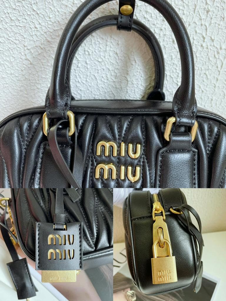 miu miu ブラック ハンドバッグ キルティング