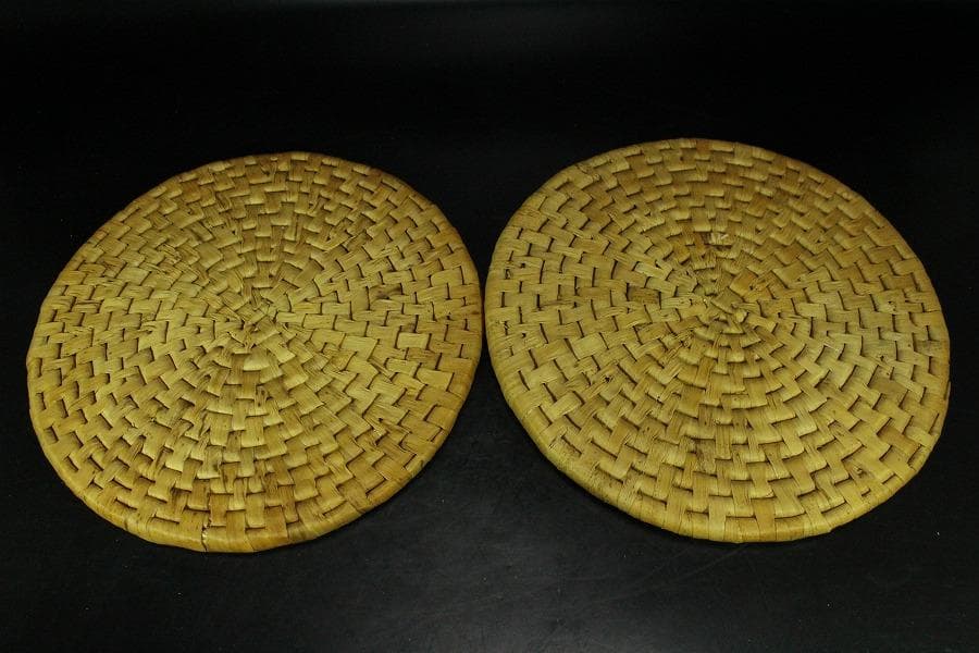 茶道具 竹皮網 円座 九枚 露路 待合(K-A988)