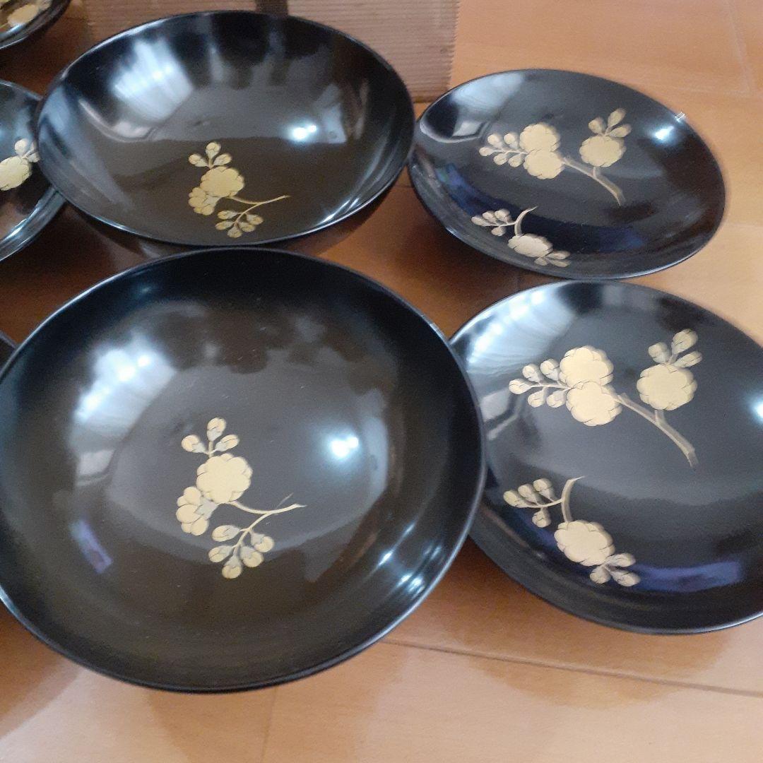 蒔絵付　吸物椀　5個セット　木箱付き