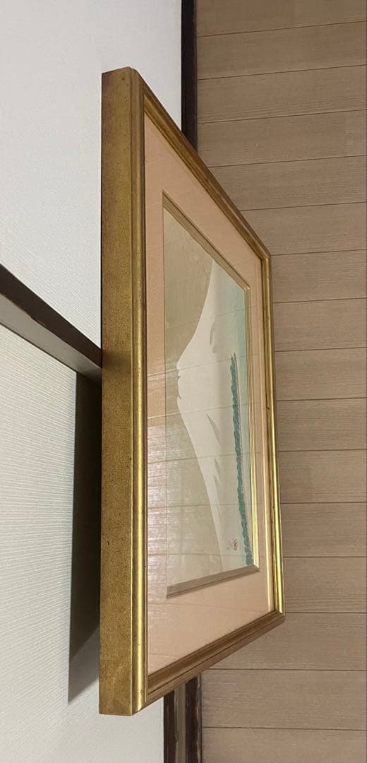 安田鞍彦　日本画　大瀬岬の富士　8号　W902