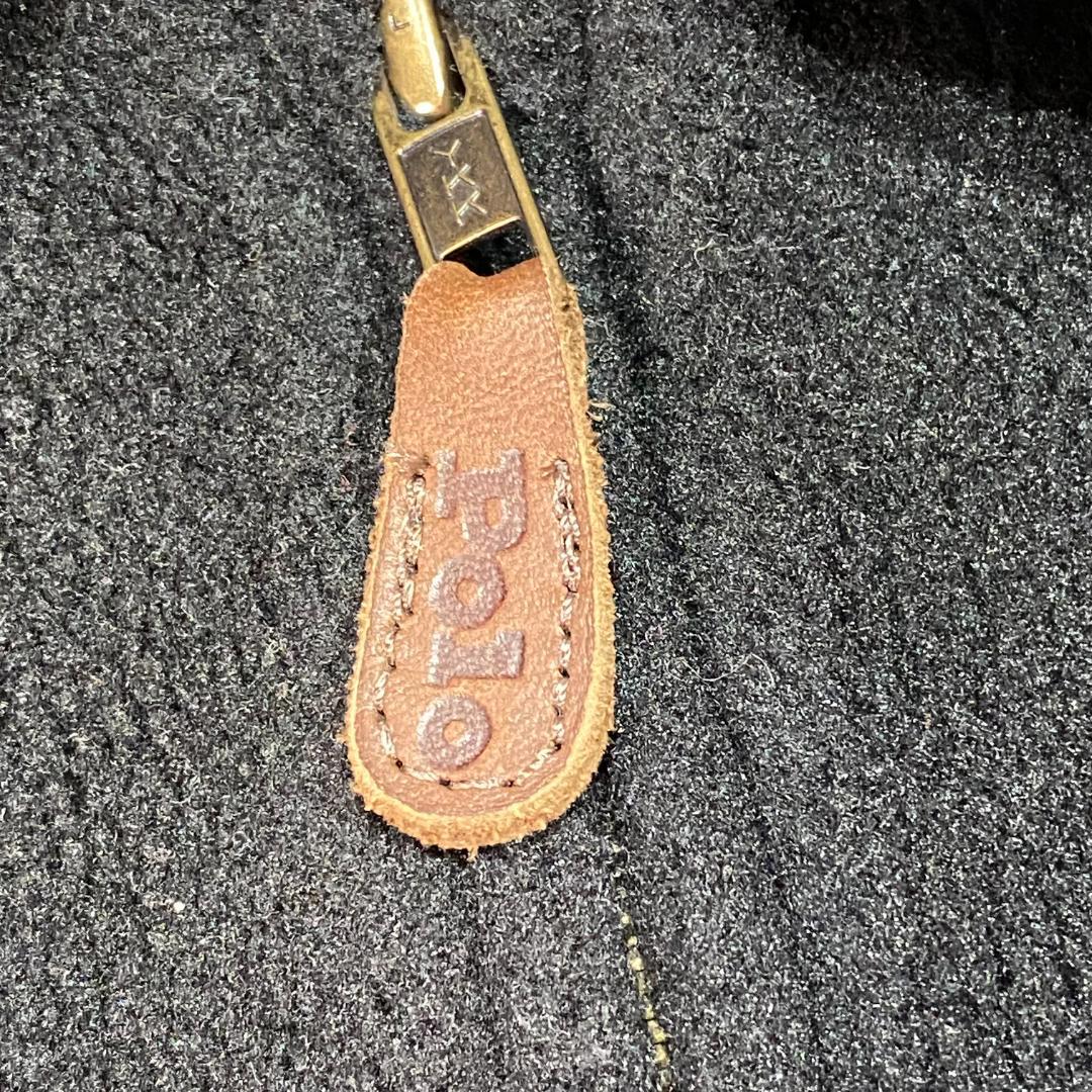 ポロラルフローレン 80S フルジップ フリースジャケット M ブラック ロゴ柄