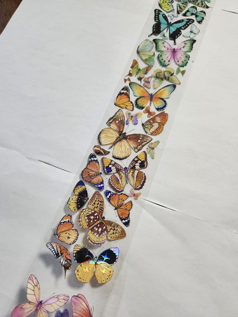 コラージュ素材 海外 マスキングテープ 蝶々 1ループ 切り売り おすそ分け