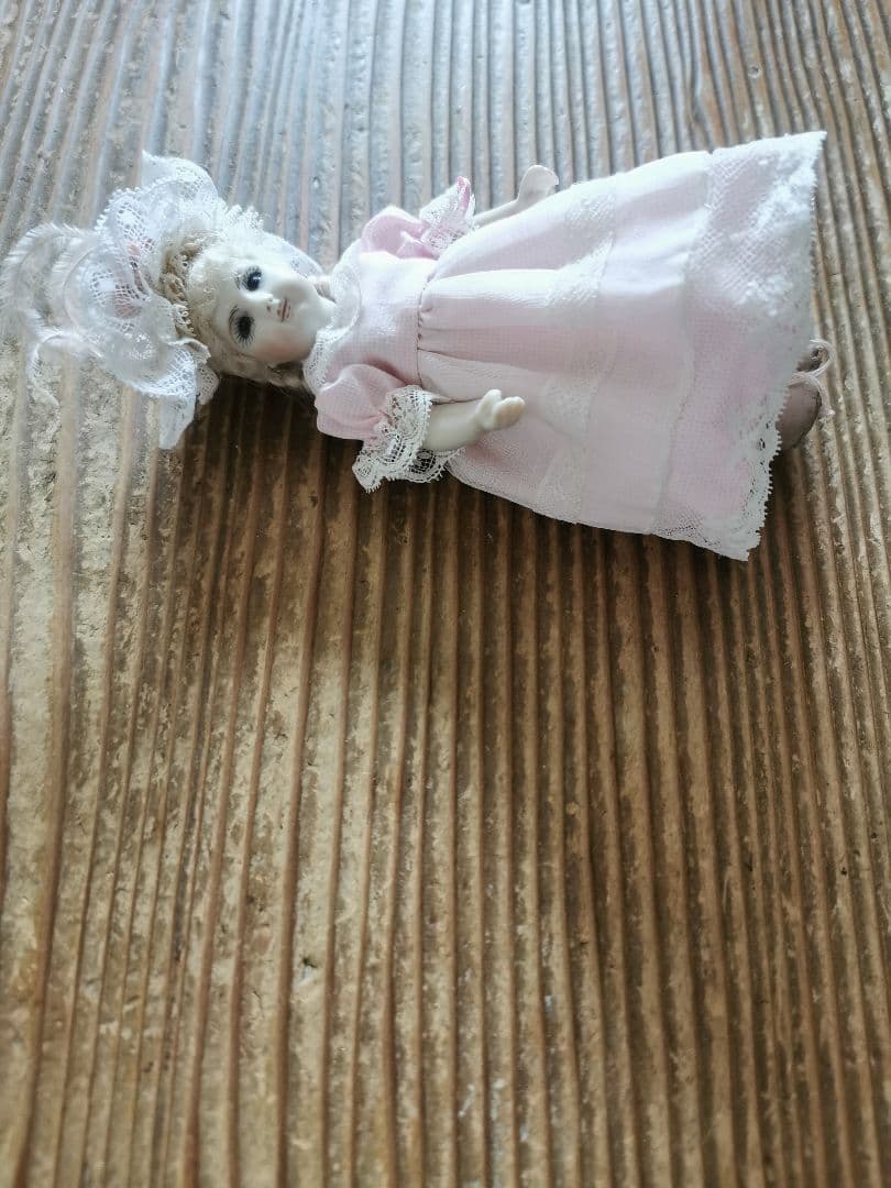 ヴィンテージ 作家物 14.5㎝三つ編のフレンチビスクドール キャシーハンセン作