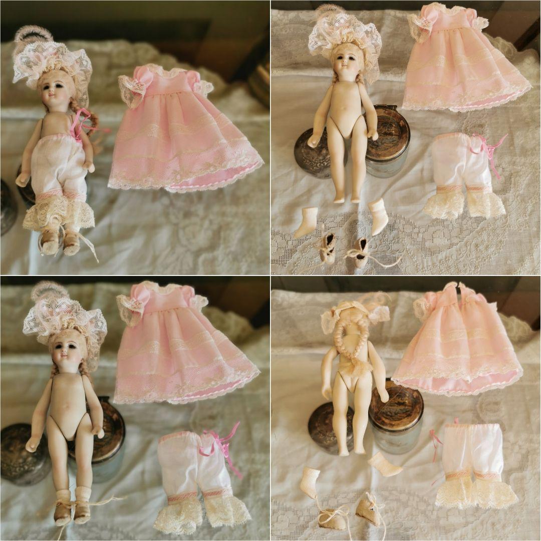 ヴィンテージ 作家物 14.5㎝三つ編のフレンチビスクドール キャシーハンセン作