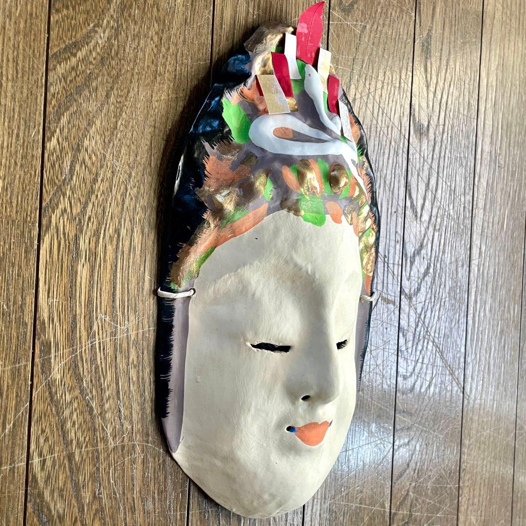 歴史のある古和紙のお面「嵯峨面」 『2025年　干支面（巳・へび）』　藤原孚石作