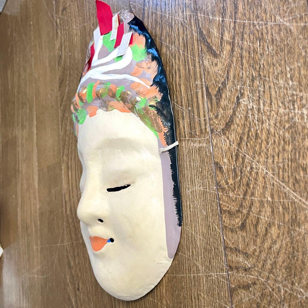 歴史のある古和紙のお面「嵯峨面」 『2025年　干支面（巳・へび）』　藤原孚石作