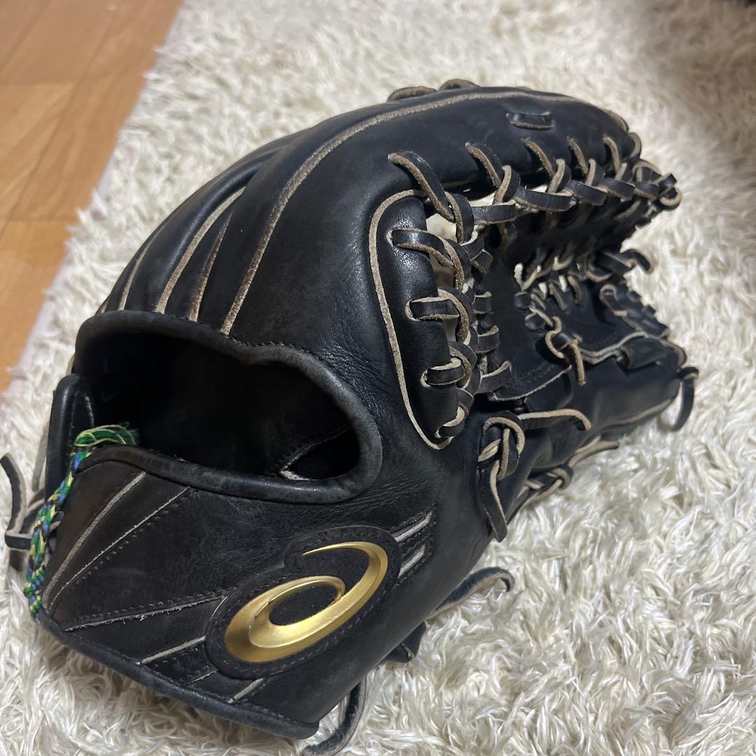 アシックス 硬式 外野手 野球 グローブ 一般用 黒
