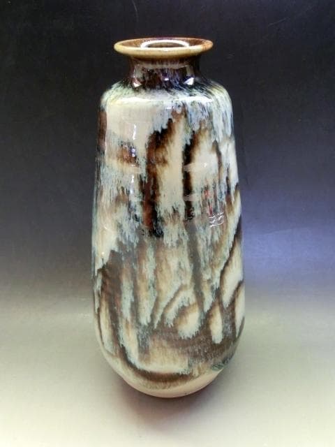 花瓶■釉斑ゆう 清水六兵衛 共箱 花器 花生け 京焼 古美術 時代物 骨董品■