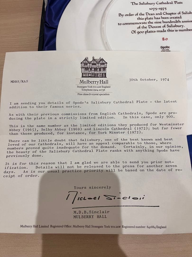 spode ソールズベリー大聖堂限定品プレート　アンティーク　ロイヤル　イギリス