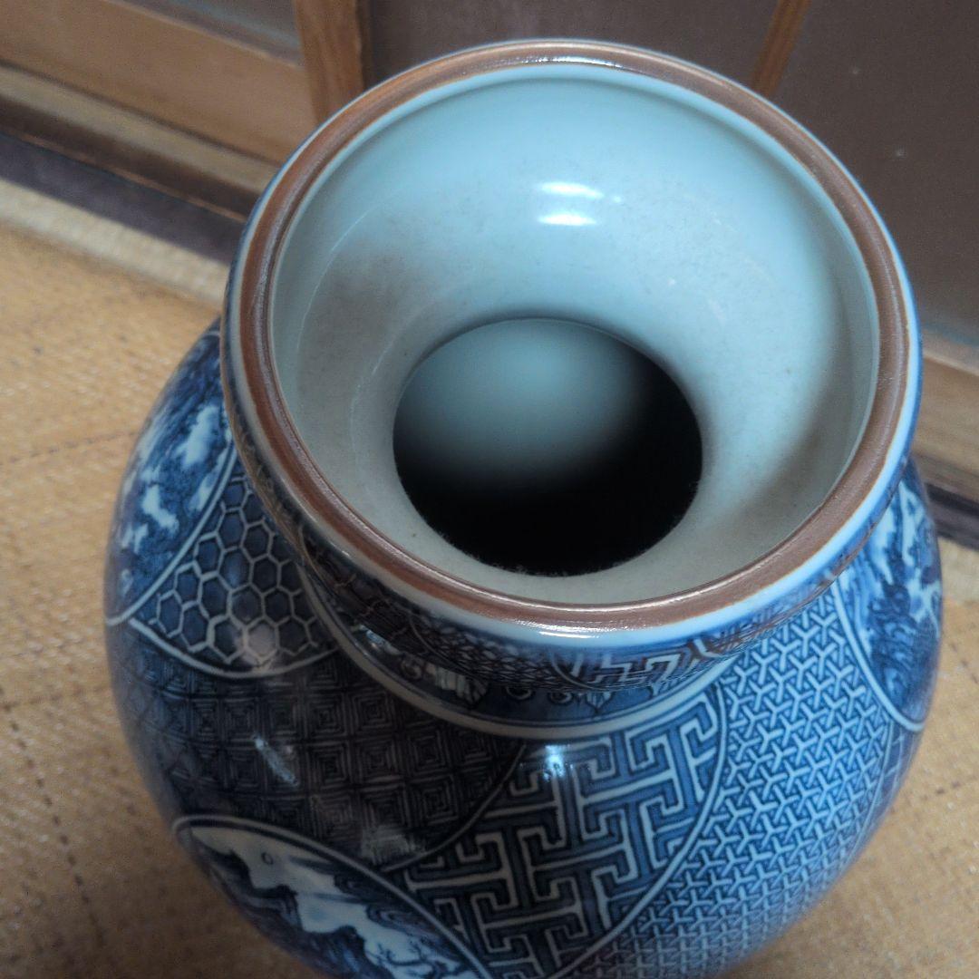 送料込みセール！平安三楽　壺　清水焼　藍