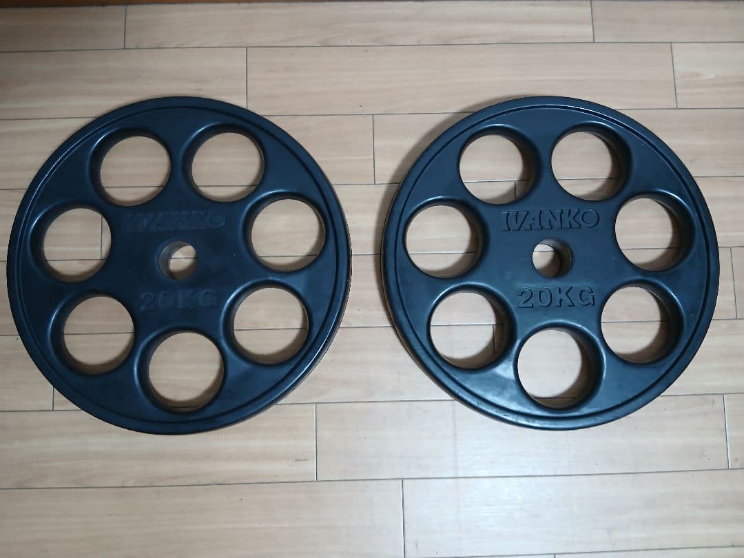 ①IVANKOイヴァンコ ラバープレート20kg x1枚穴径50mm(同時購入)