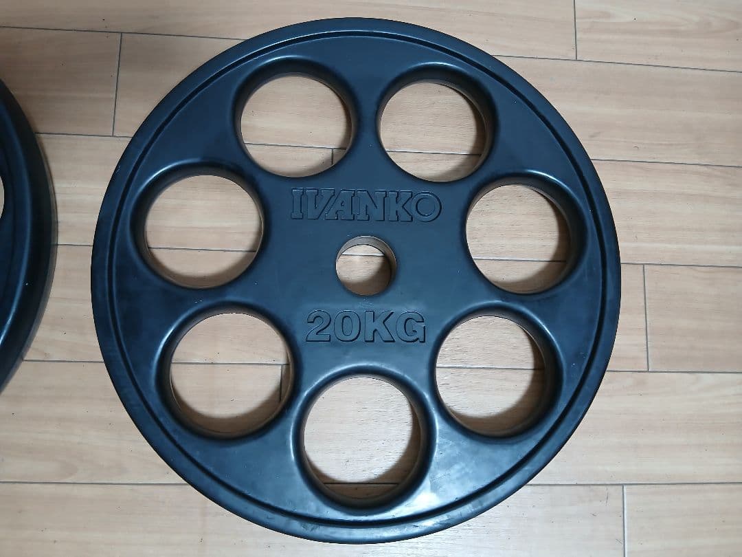 ①IVANKOイヴァンコ ラバープレート20kg x1枚穴径50mm(同時購入)