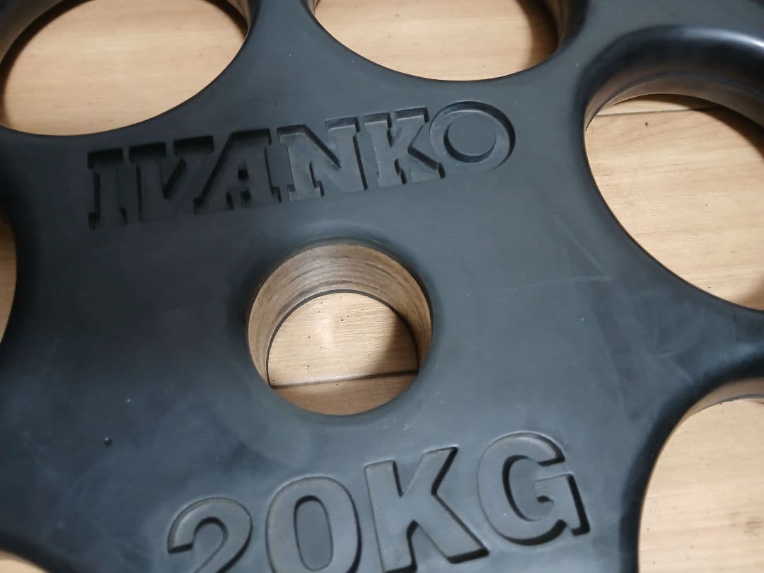 ①IVANKOイヴァンコ ラバープレート20kg x1枚穴径50mm(同時購入)