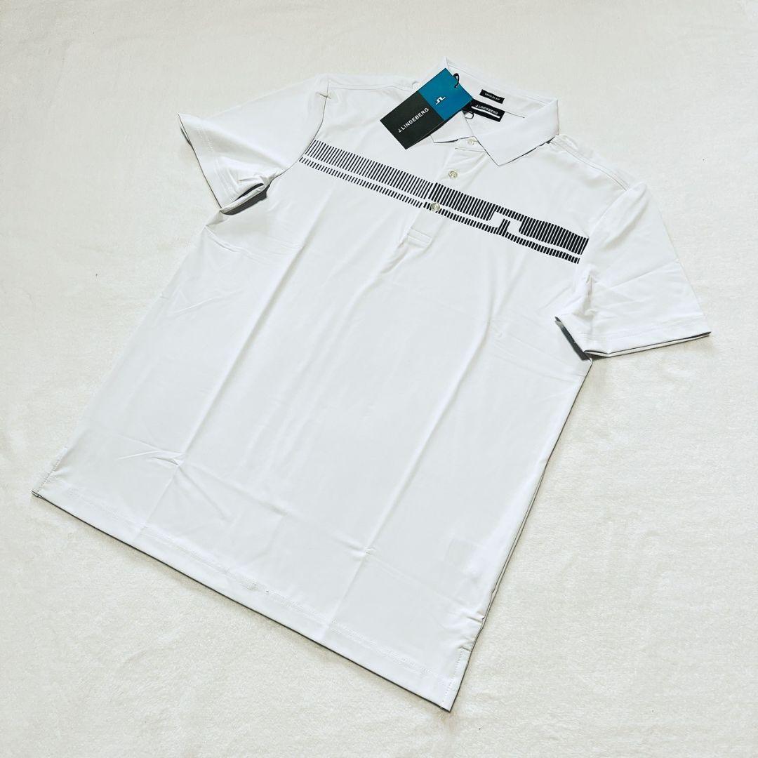 新品　J.LINDEBERG　ゴルフ　半袖ポロシャツ　ホワイト　XL　メンズ