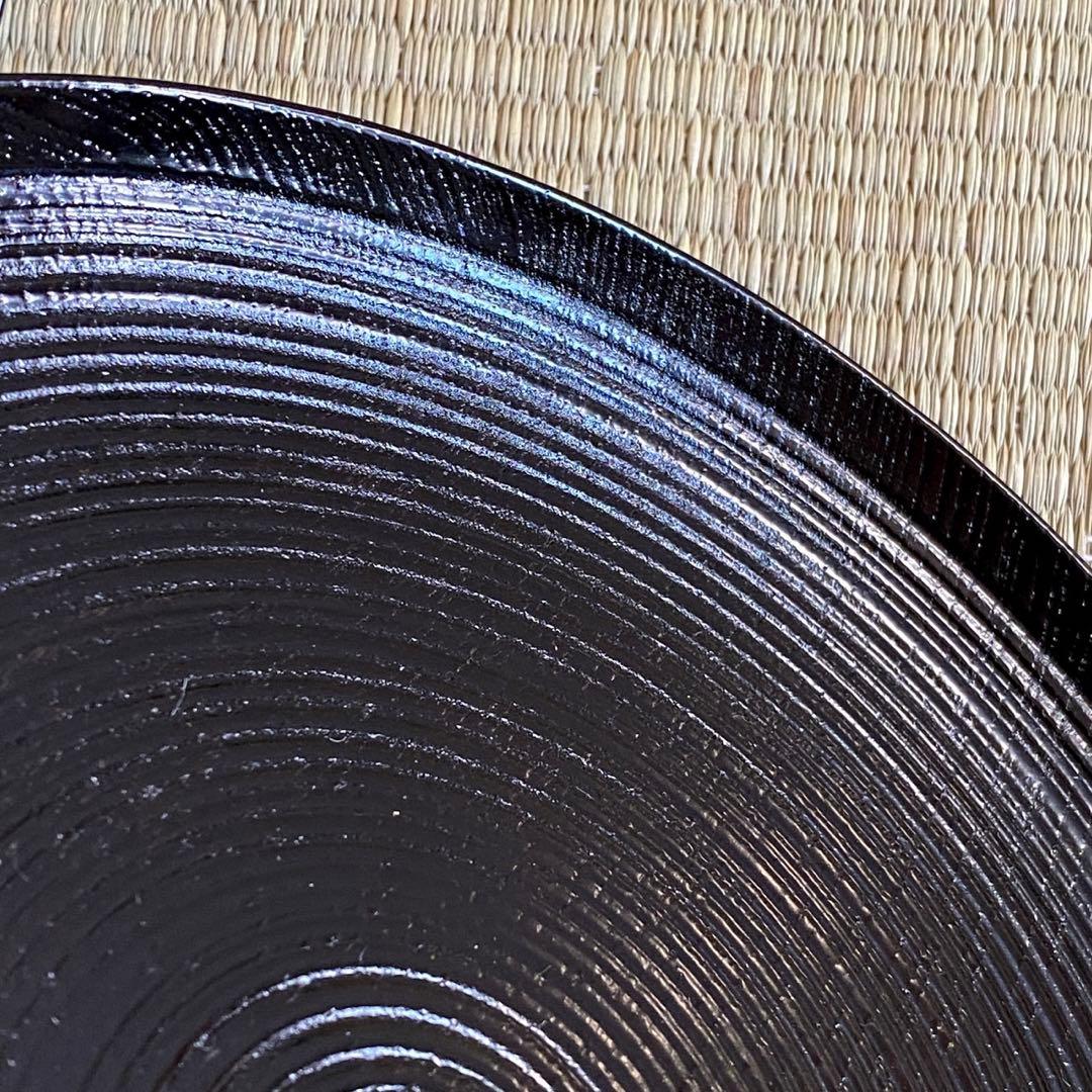 美品 輪島塗 【筋入銘々皿 5客組】菓子皿 千筋 天然木 漆塗 懐石 茶道具