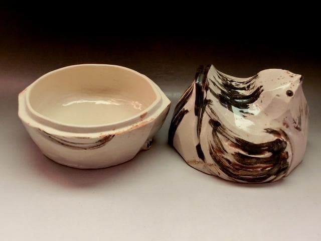 喰籠■蓋物 雀 祥随 蓋置器 共箱鳥 菓子器 置物 古美術 時代物 骨董品■