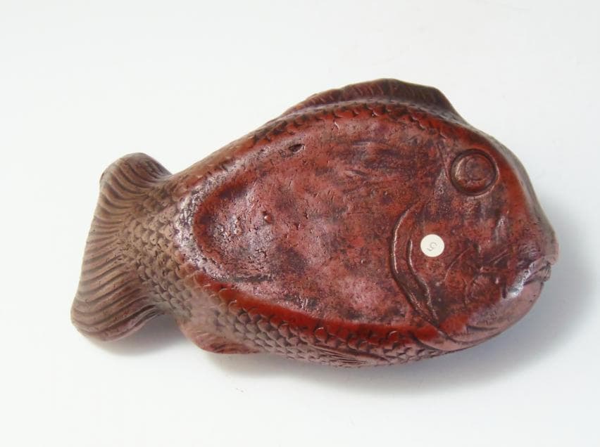 鯛 香炉 置物 古備前 骨董 備前焼 約20cm レア古備前・レア備前焼 和骨董