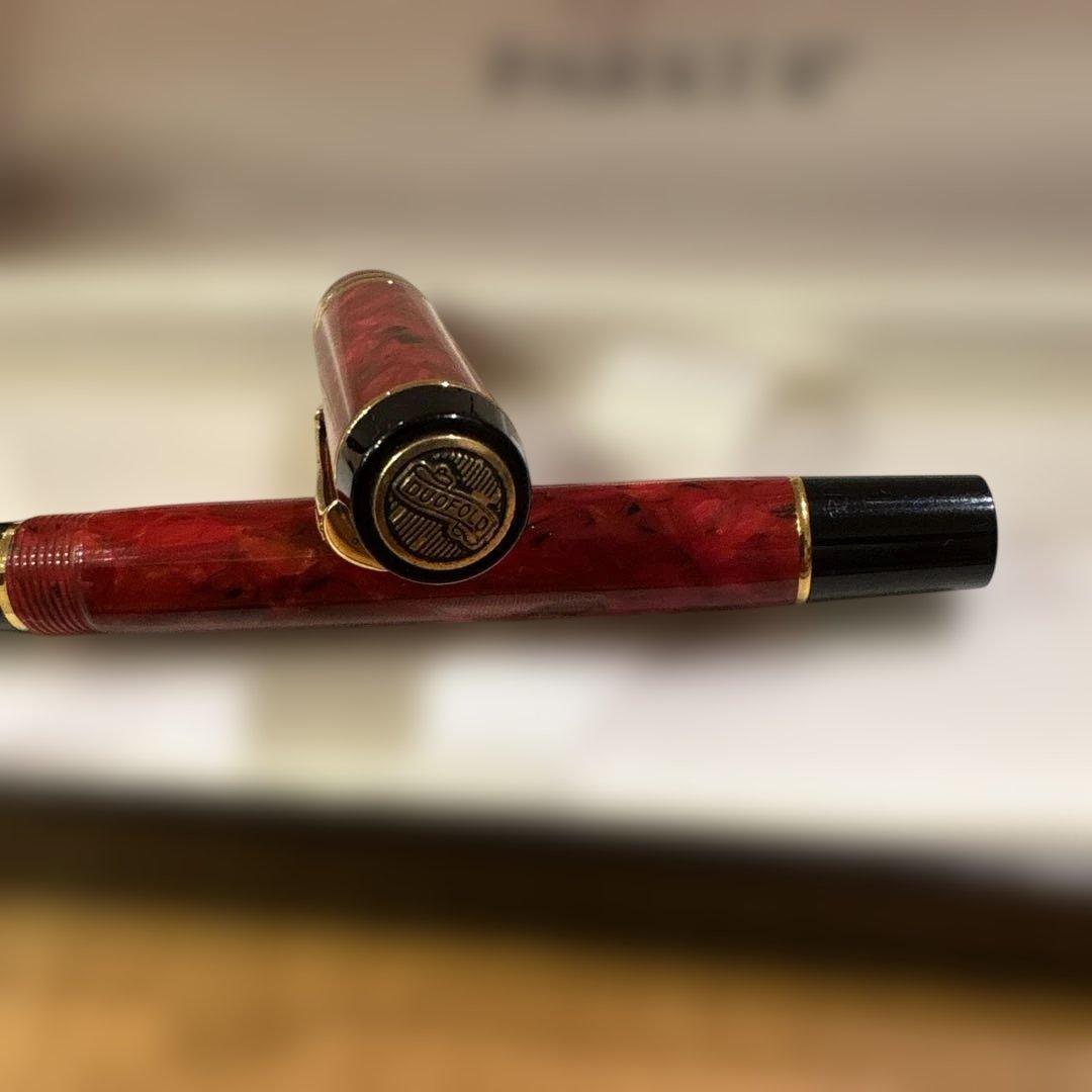 Parker DuoFold 万年筆 赤　マーブル　18金