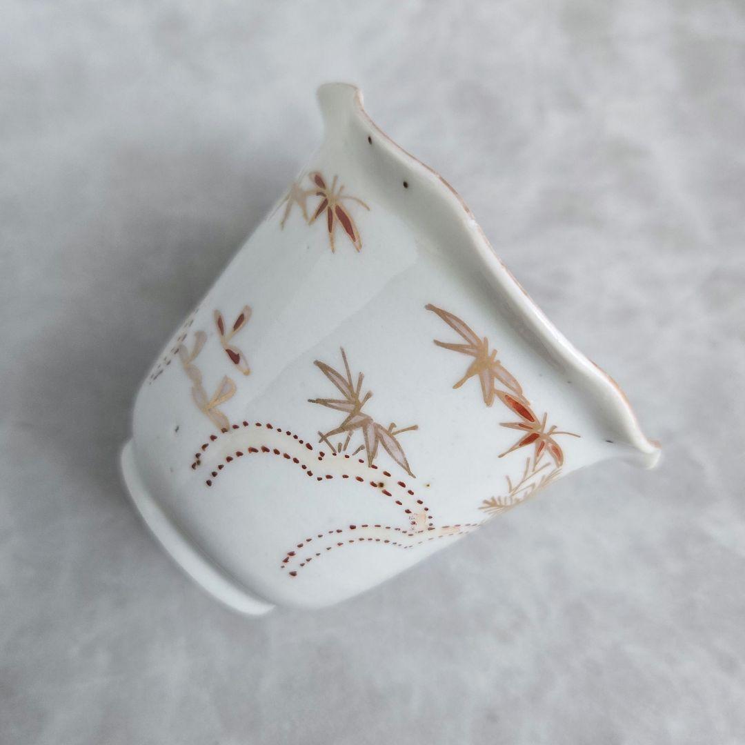 古伊万里　金彩　赤絵　白磁　向付　江戸時代　骨董　金継ぎ　アンティーク