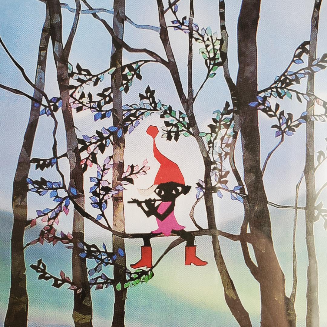 藤城清治 オフセットリト 湿原のミズバショウとこびと 額装 60 正方形 影絵