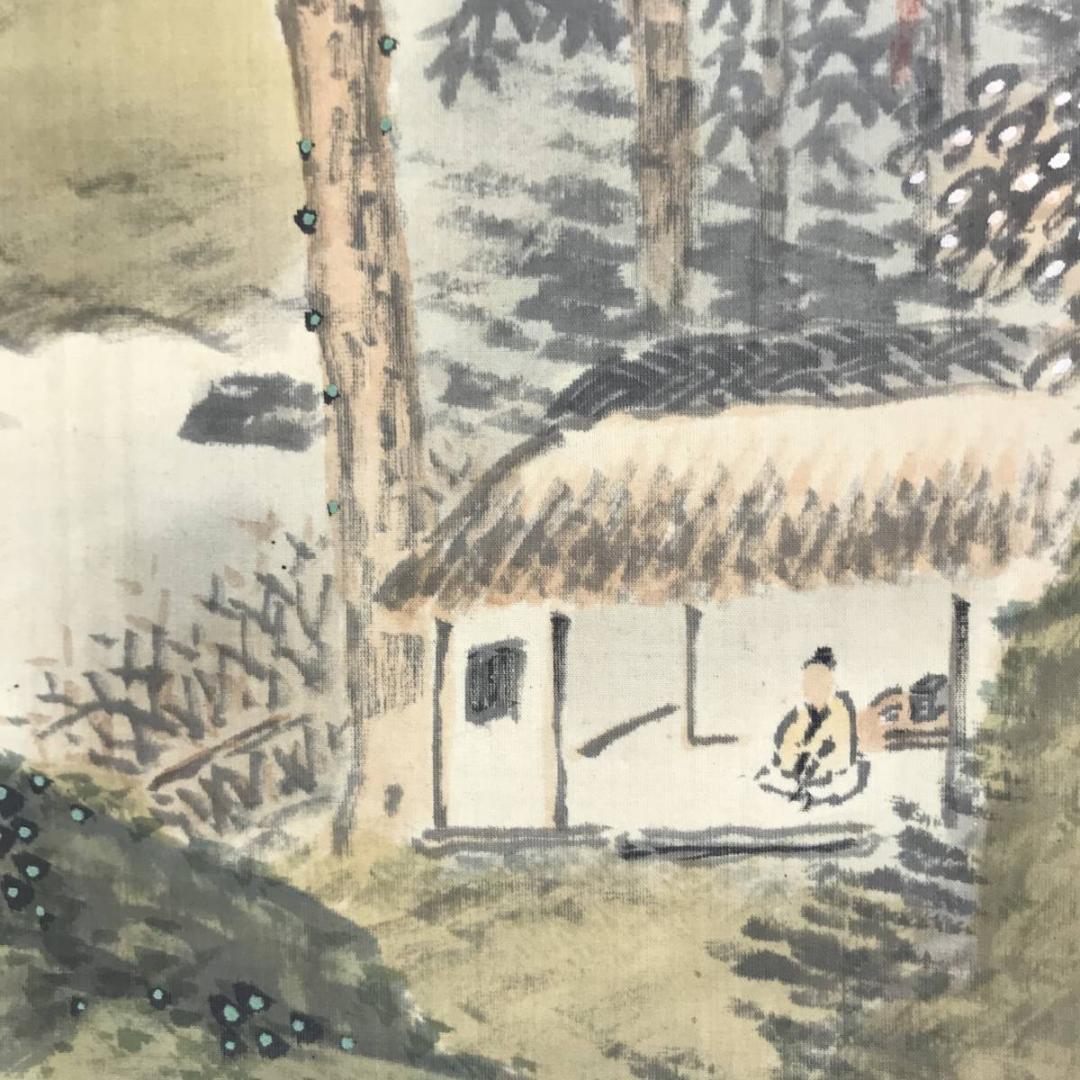 【真作】河野秋邨/山水図/渓山幽居図/秋景山水図/掛軸/名家伝来/AD-283