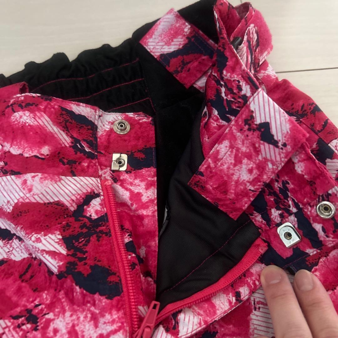 子ども用ピンク迷彩スキーウェア