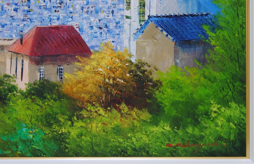 小林幸三　神戸風景　F10　風景画　油彩画　油絵　異人館　神戸港