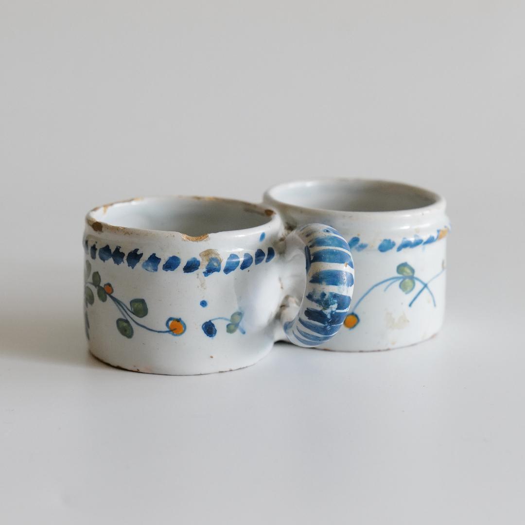 ムスティエ釉の調味料入れ A