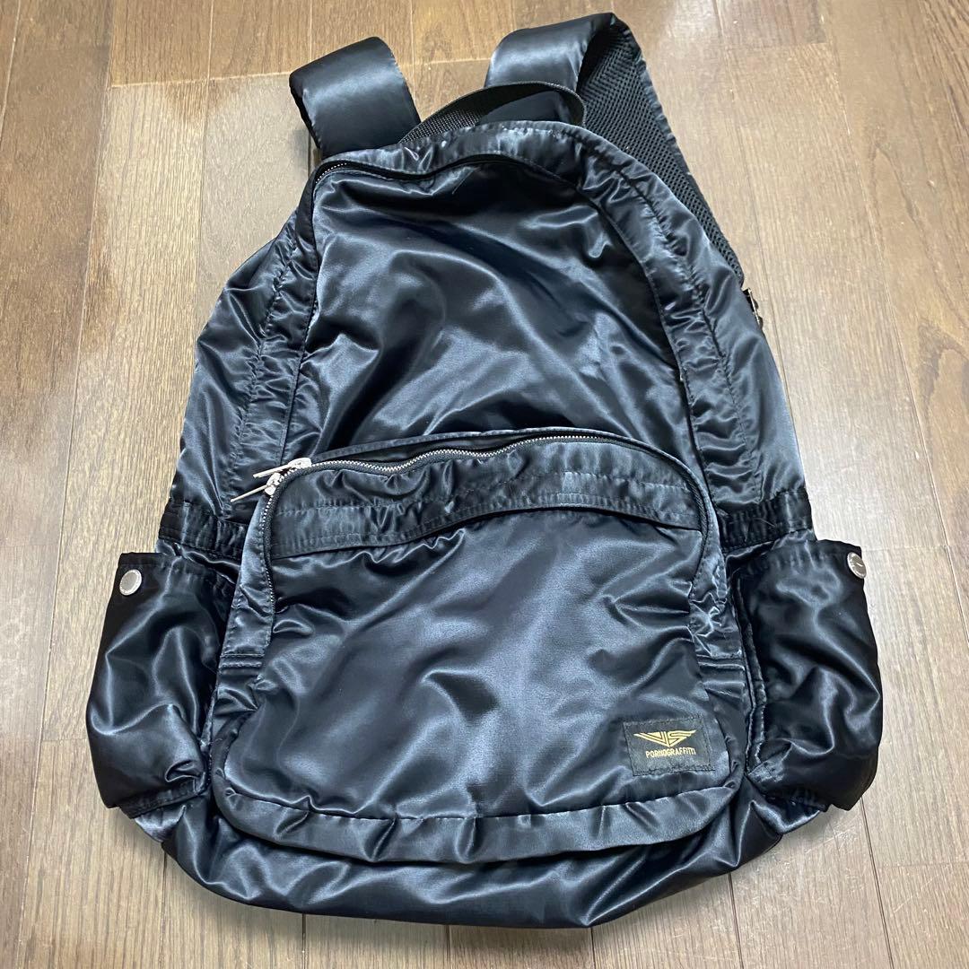 ポルノグラフィティ 黒 ナイロン バックパック