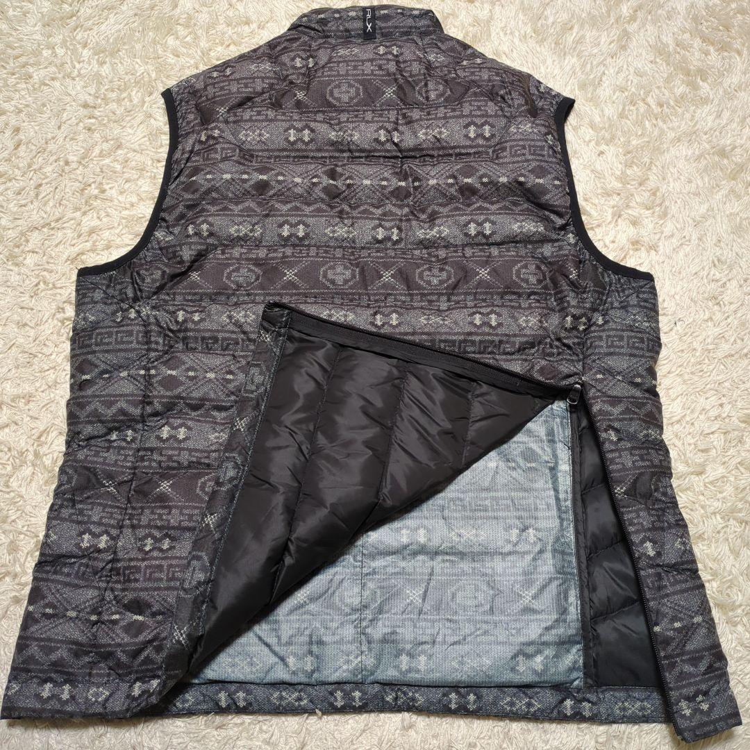 RLX ダウンベスト ゴルフ パッカブル ネイティブ柄 グレー M