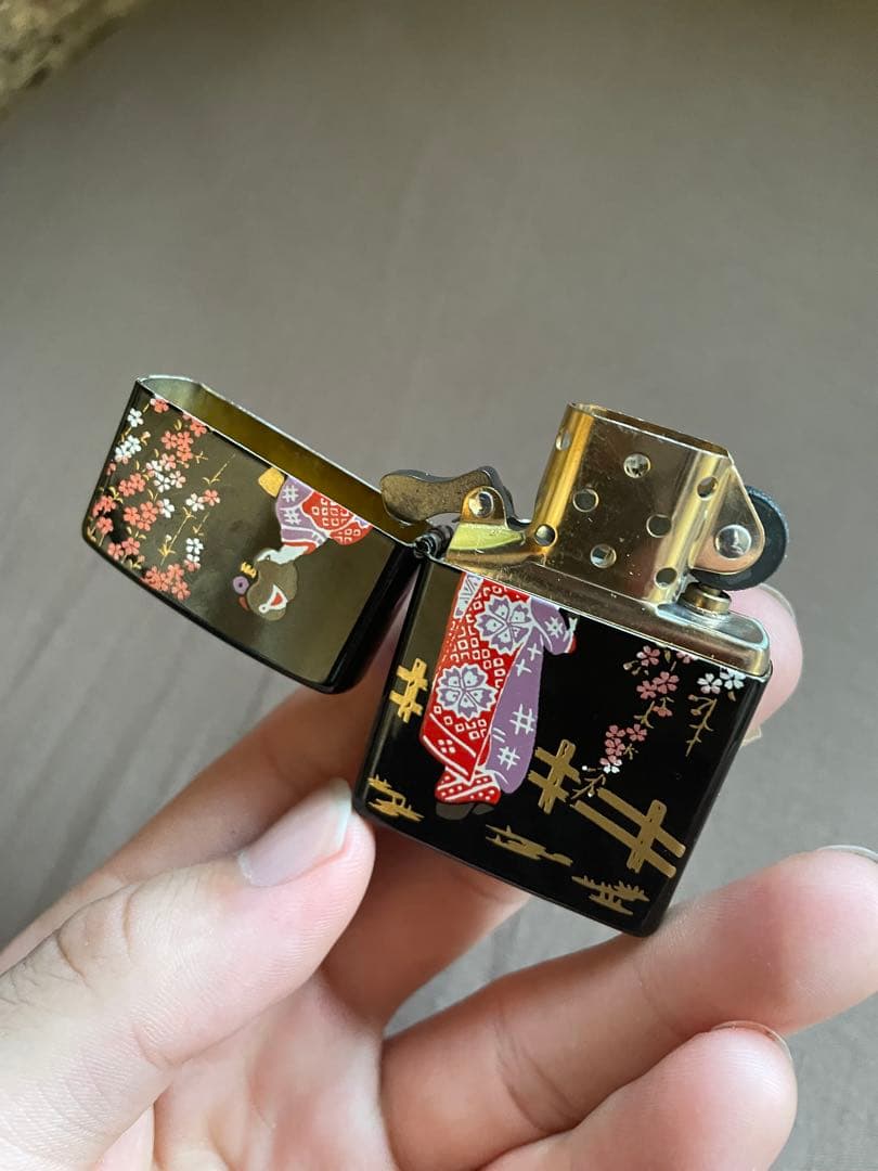 漆塗りライター 着物女性デザイン ZIPPO