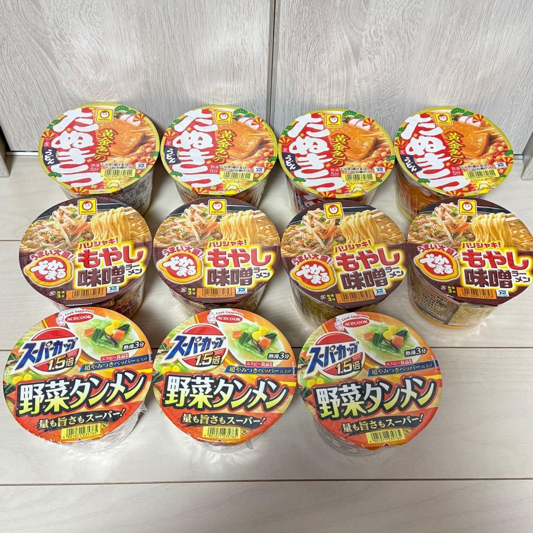 安*加様 カップ麺まとめ売り① 一平ちゃん＆たぬきつ＆もやし味噌ラーメン＆野菜タ
