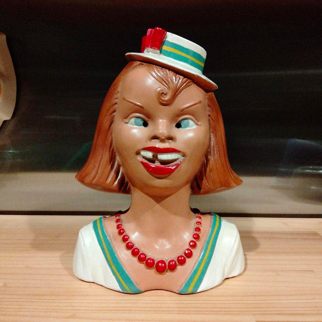 スペシャル　女性 ビンテージ　四つ目　4つ目　置物　ミッドセンチュリー　酔っ払い