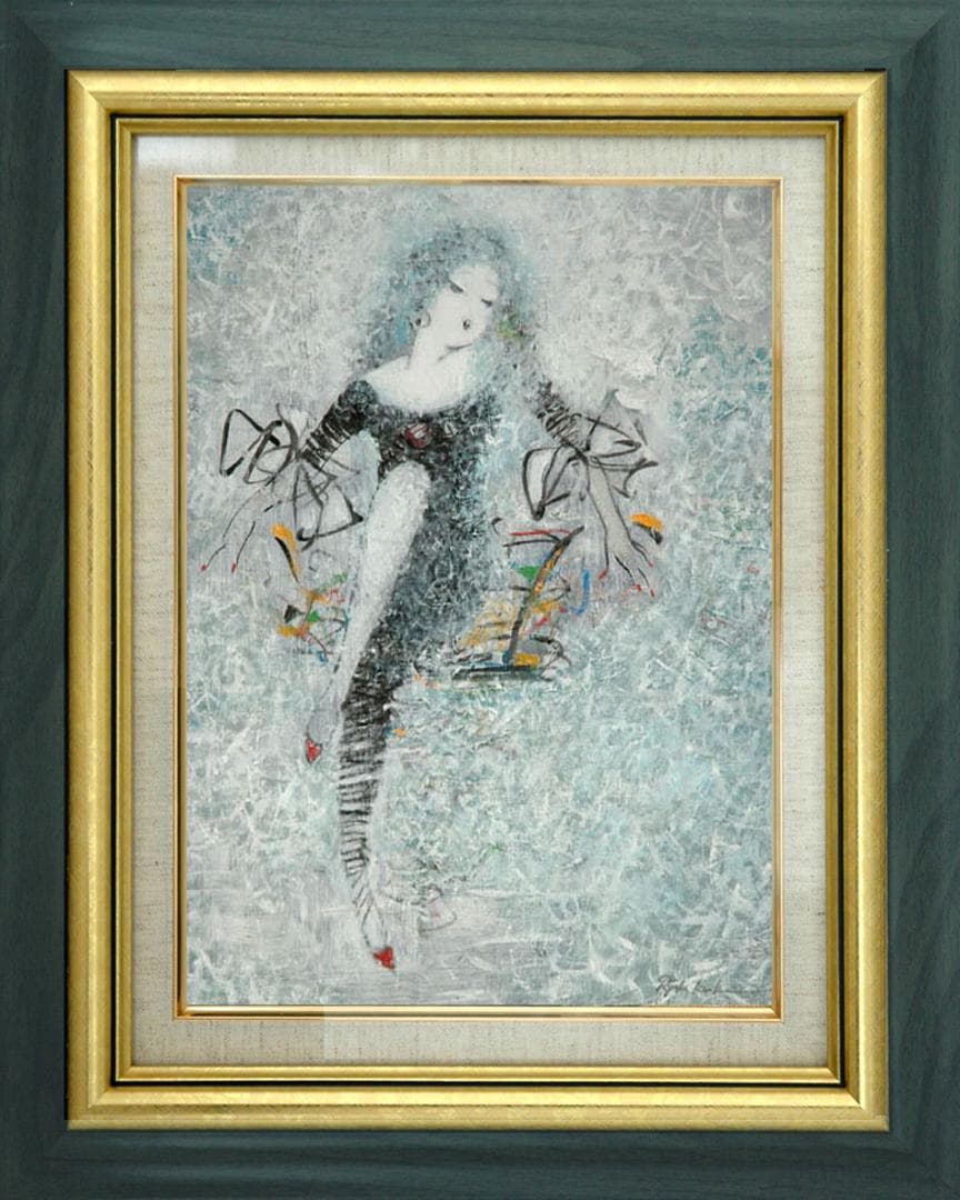 油絵 菅家令子 絵 絵画 インテリア uF6-010711 人物 女性像