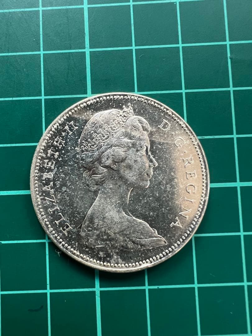 外国銀貨　カナダ1D銀貨　1966年