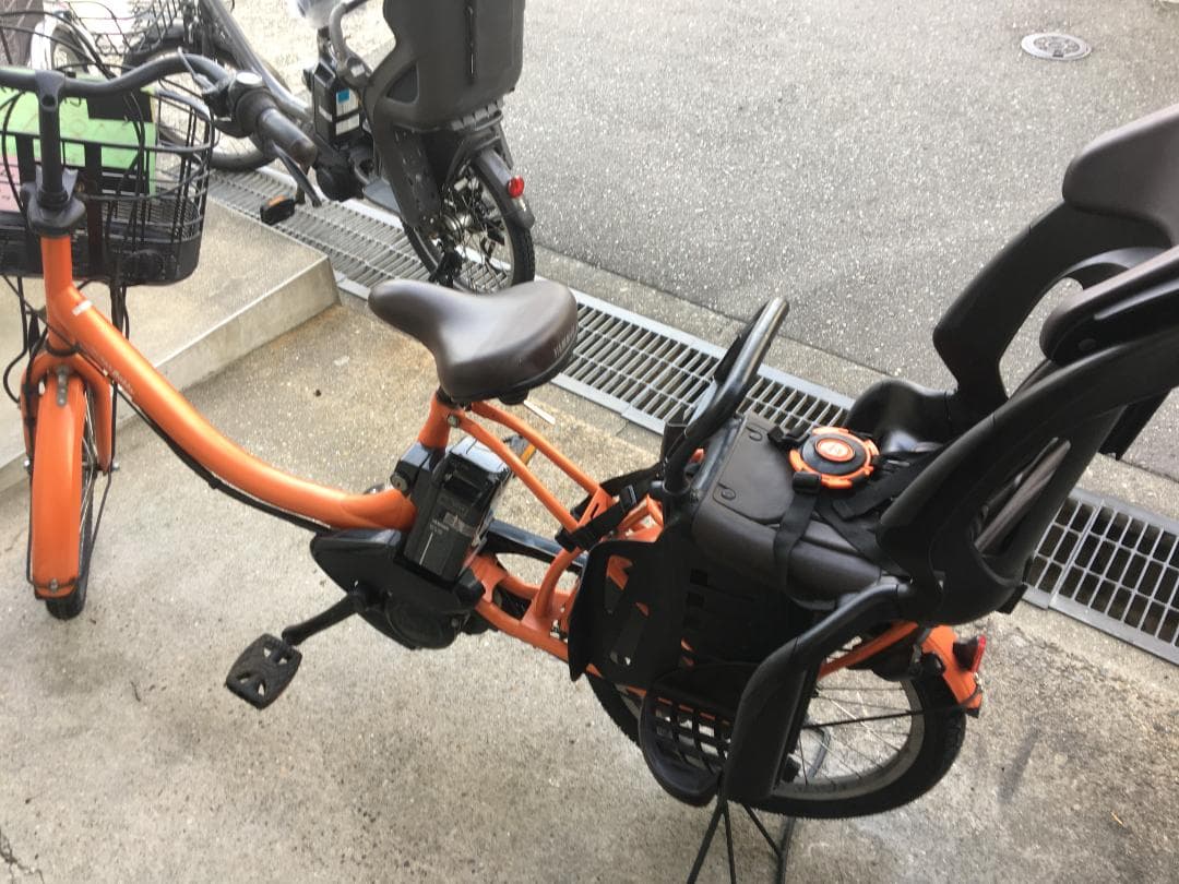 地域限定送料無料　パスバビー　子供乗せ　12,3AH　オレンジ　電動自転車