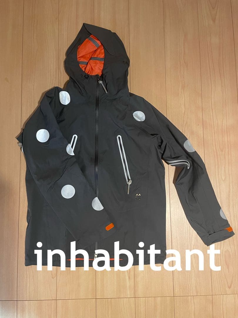 inhabitant ダークグレー ドット柄 スキーウェア