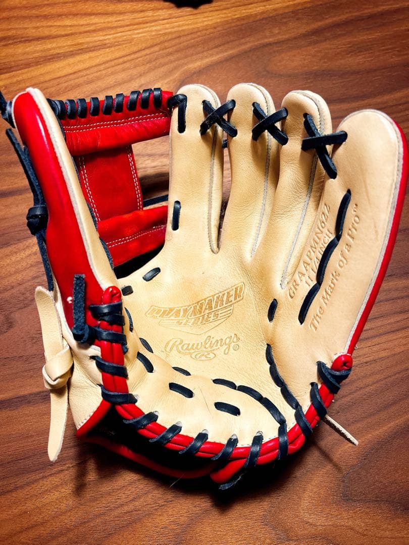 Rawlings 軟式 野球グローブ ベージュ/レッド