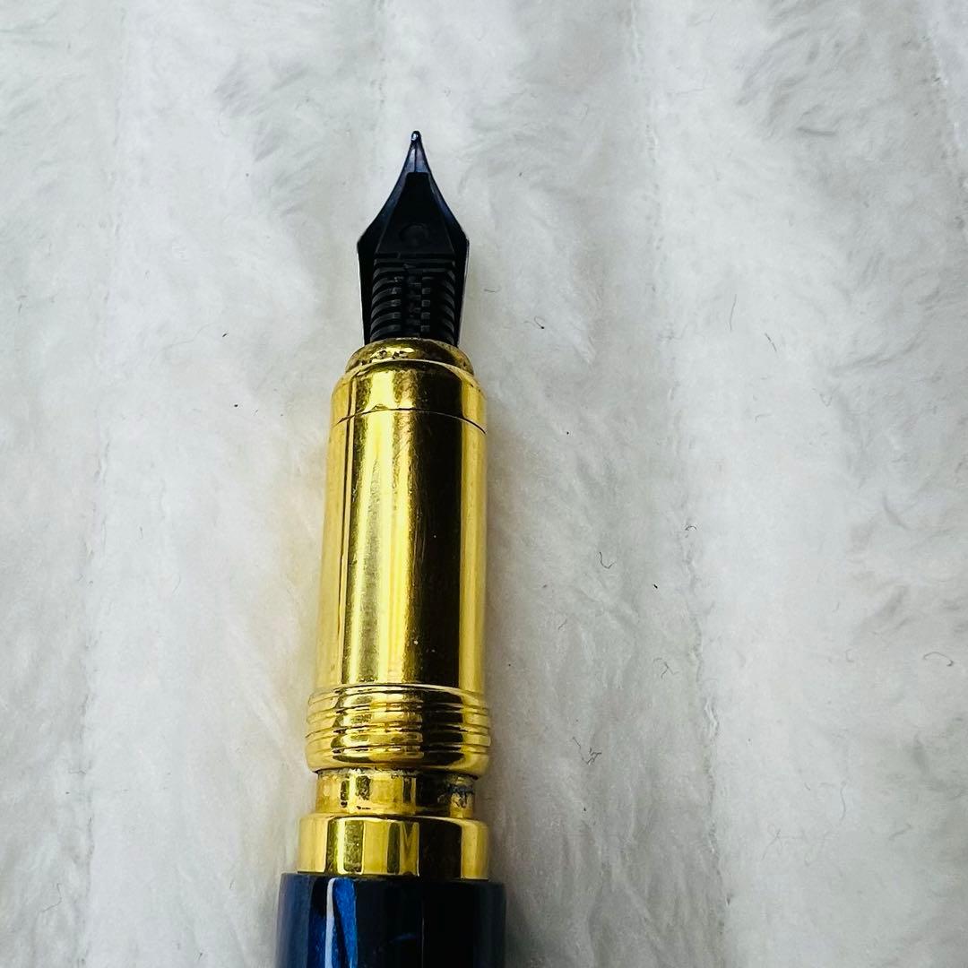 [美品] Montegrappa モンテグラッパ 万年筆 ダークブルー