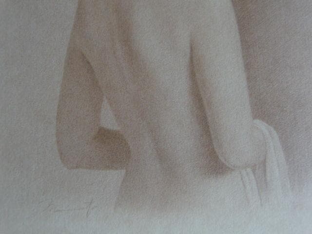 森本草介、【裸婦デッサン】、希少な額装用画集より、美品、新品額装付