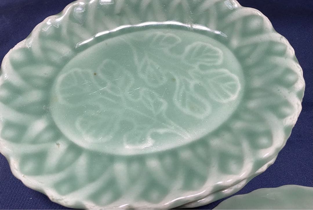 古伊万里　鍋島　青磁　中皿　五客