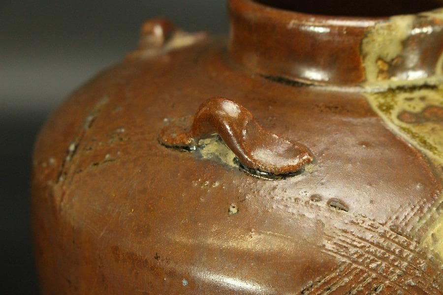 祖母懐 四耳 茶壷 高19.5cm(LC576)