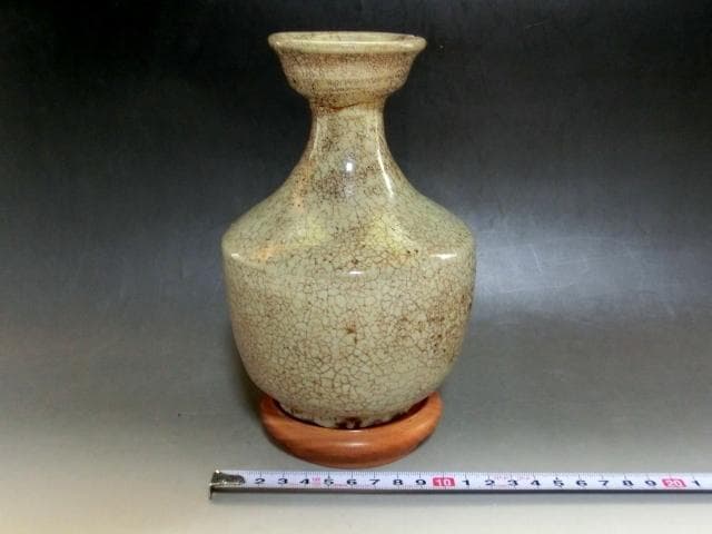 花瓶■李朝 時代物 唐木花台付き 古い花器 花生け 古玩 唐物 時代物 骨董品■