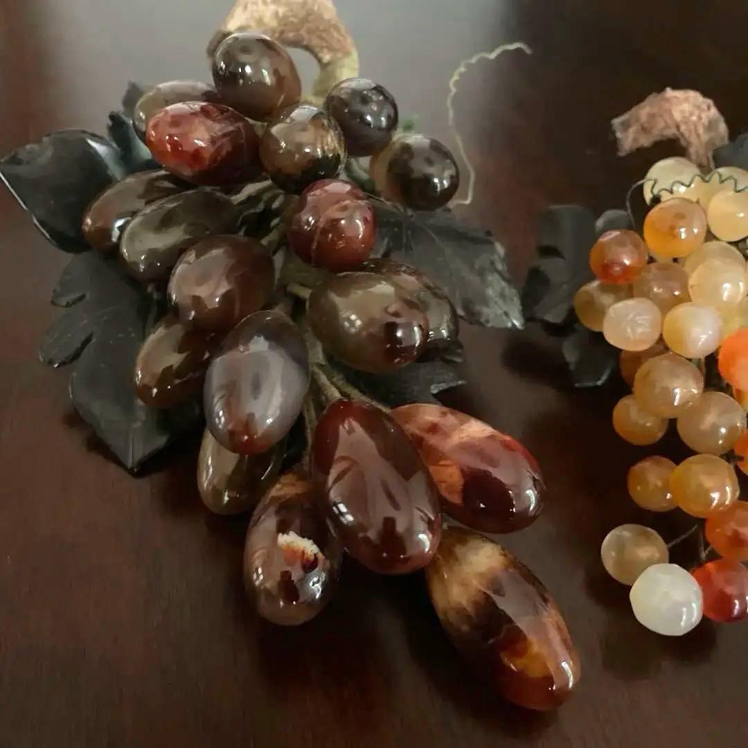 中国美術 玉石葡萄 ぶどう彫刻 玉石 置物 インテリア 観賞石 縁起物